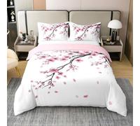 Set copripiumino in 100% cotone naturale con fiori rosa primaverile, per letto super king size, decorazione per camera da letto, set da 3 pezzi, piumino non incluso