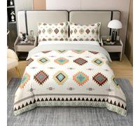 Set copripiumino in 100% cotone naturale con motivo geometrico azteco, per letto super king size, set di biancheria da letto dei nativi americani sudoccidentali, per adulti e bambini, decorazione per