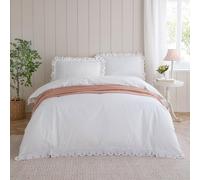 furn. Set copripiumino in cotone ricamato Wylder Nature Florrie - Pesca - Singolo