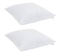 Set copripiumino in microfibra 200x200 cm, include 2 cuscini. Colore bianco, extra caldo, con cucitura a scacchi. Pratico, fatto in fibra di poliestere, design trapuntato e lavabile in lavatrice. Bia