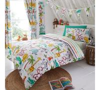 Giungla Divertente Junior Set Copripiumino Bambini Letto Cameretta Animali Righe