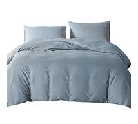 Good Nite Set copripiumino king size con 2 federe, in morbida microfibra di poliestere (blu grigio)