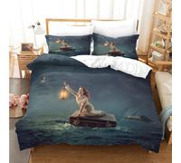 Set copripiumino lampada mare ragazza 3D set biancheria da letto federe 13