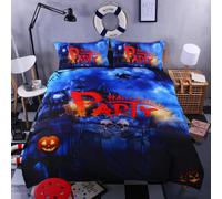 Set copripiumino lanterna zucca scheletro 3D set biancheria da letto federe 64