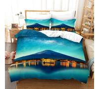 Set copripiumino luci casa cielo stellato barca vulcano 3D set biancheria da ...