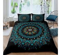 Set copripiumino Mandala Paisley Bohemien Set di biancheria da letto retrò chic Boho copripiumino per bambini ragazzi ragazze decorazione etnica indiana copriletto con 2 federe super king size verde