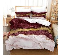 Set copripiumino marrone motivo trama marmo 3D set biancheria da letto federe