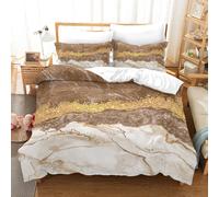 Set copripiumino marrone motivo trama marmo 3D set biancheria da letto federe