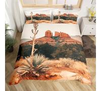 Set Copripiumino Matrimoniale 180x220 Vegetazione di Hillary Microfibra Morbido Traspirante 3D Copripiumino Paesaggio Naturale Biancheria da Letto con 2 Federe 50x80cm e-1893