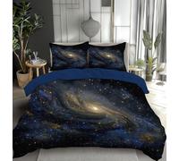 Set Copripiumino Matrimoniale 200x200cm,Set Di Biancheria Da Letto Morbida 3 Pezzi in Microfibra Cielo Notturno Galassia Andromeda Spirali Galassie,1 Copripiumino Chiusura Lampo E 2 Federe 50 X 75 Cm