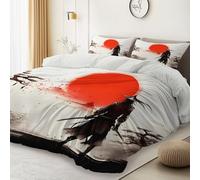 Set Copripiumino Matrimoniale 220 x 240 cm con 2 federa per cuscino, Beige reversibile chiusura a cerniera Microfibra - Astratto Caratteri giapponesi Graffiti Tema Copripiumone Morbido Per stagioni