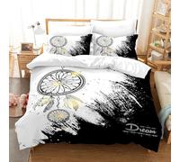 Set Copripiumino Matrimoniale 220x240 per Rete da sogno con 2 Federe, in Microfibra, con Stampa 3D, Morbido Confortevole con chiusura lampo, per Ragazzi e Ragazz (Pcchiappasogni, King-220x240)