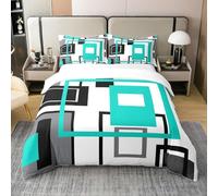 Set Copripiumino Matrimoniale 240x220 Geometria, Biancheria da Letto Geometria Moderna Copripiumino Stampato 3D Morbido Microfibra 3 Pezzi con 2 Federa 50x80 cm I164