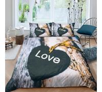 Set Copripiumino Matrimoniale 240x220 Parole Divertenti Microfibra Morbido Traspirante 3D Copripiumino Coppia Romantica Biancheria da Letto con 2 Federe 50x80cm y-695