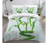 Set Copripiumino Matrimoniale 250x200 Bambù e Pietra Microfibra Morbida Biancheria da Letto Stampa 3D Arte Astratta Copripiumino con Cerniera con 2 Federe 50x80 cm f.1445