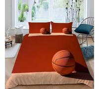 Set Copripiumino Matrimoniale 260 x 240 Pallacanestro Morbido Microfibra Biancheria da Letto Tema Sportivo per Ragazzi Stampa 3D Copripiumini 3 Pezzi Include 1 Copripiumini + 2 Federe 50x80 F.2862