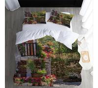 Set Copripiumino Matrimoniale 260 x 240 Pianta in Vaso Morbido Microfibra Biancheria da Letto Paesaggi Rurali Stampa 3D Copripiumini 3 Pezzi Include 1 Copripiumini + 2 Federe 50x80 F.1392