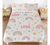 Set Copripiumino Matrimoniale 260x240 cm Elemento Amore Biancheria da letto Coppia Copripiumini Set Microfibra Morbido con Cerniera con 2 Federe 50x80cm per Tutte le Stagioni b.1824