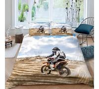 Set Copripiumino Matrimoniale 260x240 Off-Road Hillary Microfibra Morbido Traspirante 3D Copripiumino Bambini e Adulti Biancheria da Letto con 2 Federe 50x80cm e-2112