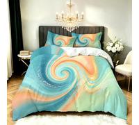 Set Copripiumino Matrimoniale Fluido Vortice Biancheria da letto Arte Astratta in Morbida Microfibra 3D Parure Copripiumino 240x220 cm con Cerniera e 2 Federe 50x80 cm N.35