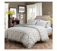 Set copripiumino matrimoniale in stile country vintage, biancheria da letto in cotone e lino lavato, set copripiumino floreale a 3 pezzi per letto king size, set di quattro pezzi per letto king size,
