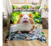 Set Copripiumino Matrimoniale Maxi con Stampa 3D Cavia 260x240 cm in Microfibra - 3 Pezzi (1 Copripiumino con Cerniera + 2 Federe 50x80 cm), Biancheria da Letto Colorata e Facile da Pulire C-441