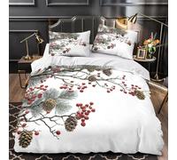 Set Copripiumino Matrimoniale Maxi con Stampa 3D Pigna 260x240 cm in Microfibra - 3 Pezzi (1 Copripiumino con Cerniera + 2 Federe 50x80 cm), Biancheria da Letto Colorata e Facile da Pulire C-217