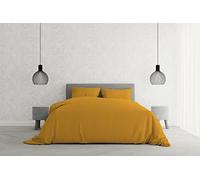 Set Copripiumino Matrimoniale Microfibra Elegant, lavorato in Italia - Parure Copri Piumino - Sacco Piumone 250x200 cm con Patella e Federe Cuscino, Giallo, Matrimoniale