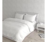 Set Copripiumino Matrimoniale Microfibra Elegant, lavorato in Italia - Parure Copri Piumino - Sacco Piumone 250x200 cm con Patella e Federe Cuscino, Bianco, Matrimoniale