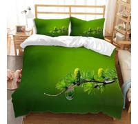 Set Copripiumino Matrimoniale Pigna Verde Biancheria da letto Piante in Morbida Microfibra 3D Parure Copripiumino 260x240 cm con Cerniera e 2 Federe 50x80 cm H.1908