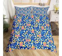 Set Copripiumino Matrimoniale Popcorn Biancheria da letto Cinema in Morbida Microfibra 3D Parure Copripiumino 260x240 cm con Cerniera e 2 Federe 50x80 cm C.1566