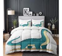 Set copripiumino matrimoniale senza copertura con dinosauro animale rustico | Piumino reversibile con motivo fiabe, con federe, per tutte le stagioni, 200 x 200 cm, leggero, caldo, ipoallergenico