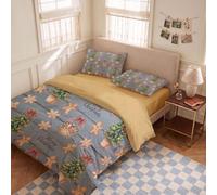 Set Copripiumino Matrimoniale XL 240x220cm + 2 Federe 50x80cm,3 Pezzi Reversibile,Microfibra,botte di legno,vaso di fiori,decorazioni natalizie,stile country americano,Lavabile in lavatrice