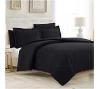 Set copripiumino Mellanni - Set biancheria da letto Iconic Collection da 5 pezzi - Microfibra morbida e rinfrescante - Chiusura con bottoni e lac