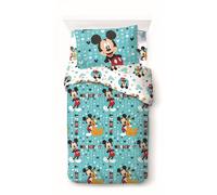 Set Copripiumino Mickey Topolino Singolo Double Face Azzurro Una Piazza Disney