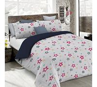Set Copripiumino Microfibra Fashion, Lavorato in Italia - Parure Copri Piumino - Sacco Piumone 150x200 cm con Patella e federa Cuscino, Singolo, Superstar