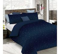 Set Copripiumino Microfibra Fashion, Lavorato in Italia - Parure Copri Piumino - Sacco Piumone 150x200 cm con Patella e federa Cuscino, Singolo, Stars