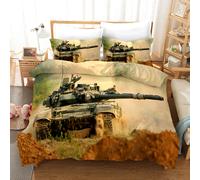 Set copripiumino militare 3D Tank Battlefield set biancheria da letto federe