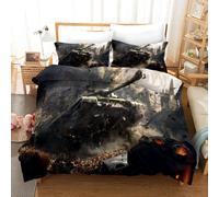Set copripiumino militare 3D Tank Battlefield set biancheria da letto federe 64