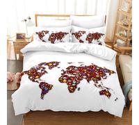 Set copripiumino modello artistico fiocco di neve mappa 3D Skeleto set bianch...