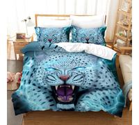 Set copripiumino modello artistico leopardato 3D set biancheria da letto federe