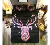 Set copripiumino modello artistico linea astratta cervo 3D set lenzuola feder...