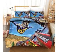 Set copripiumino modello cielo motociclista 3D set lenzuola federe