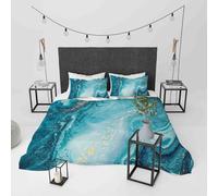 Set copripiumino modello marmo blu 3D set biancheria da letto federe 64
