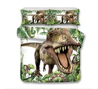 Set copripiumino modello pianta dinosauro 3D set biancheria da letto federe 64