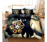 Set copripiumino modello proiettile pistola faccia sorridente 3D set biancher...