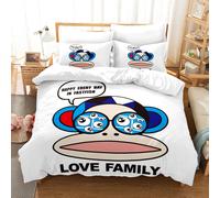 Set copripiumino modello semplice cartone animato scimmia 3D set biancheria d...