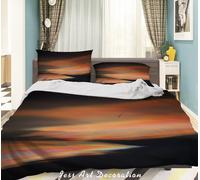 Set copripiumino moderno 3D Sunset Texture set lenzuola federe 64