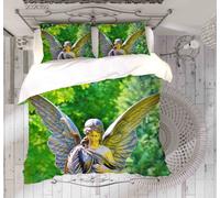 Set copripiumino moderno arte vegetale statua angelo 3D set biancheria da let...