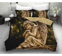 Set copripiumino moderno arte vegetale statua angelo 3D set biancheria da let...
